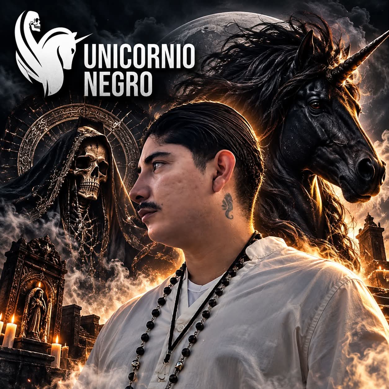 Retrato ceremonial de Unicornio Negro