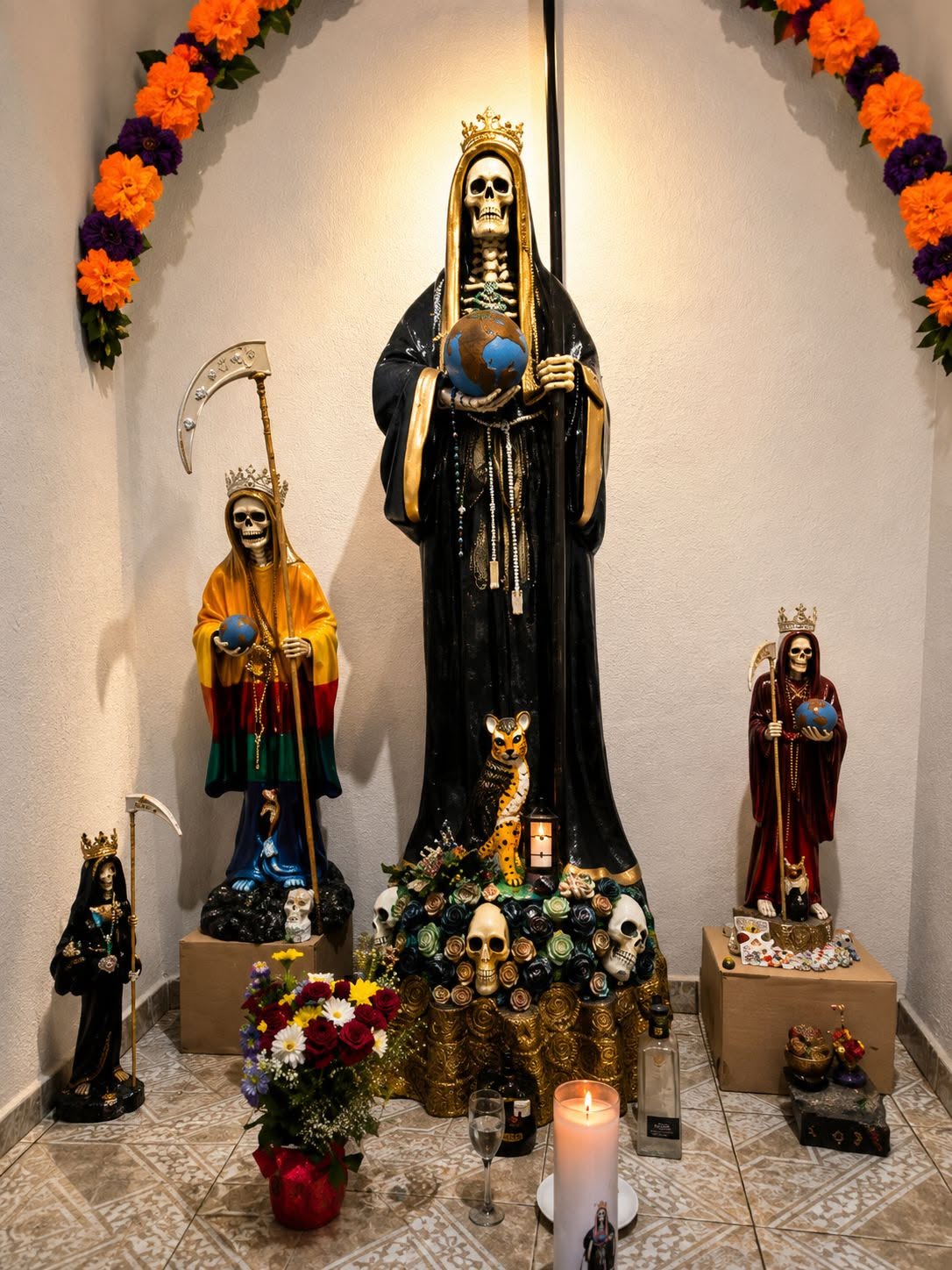 Altar dedicado a la Santa Muerte
